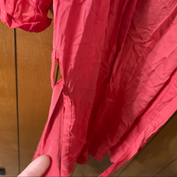 🔴 Red Robe Mini Dress with Detachable Belt Size M EUC - Picture 5 of 8